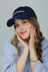 Boné Me Gusta Los Gatitos Azul Marinho