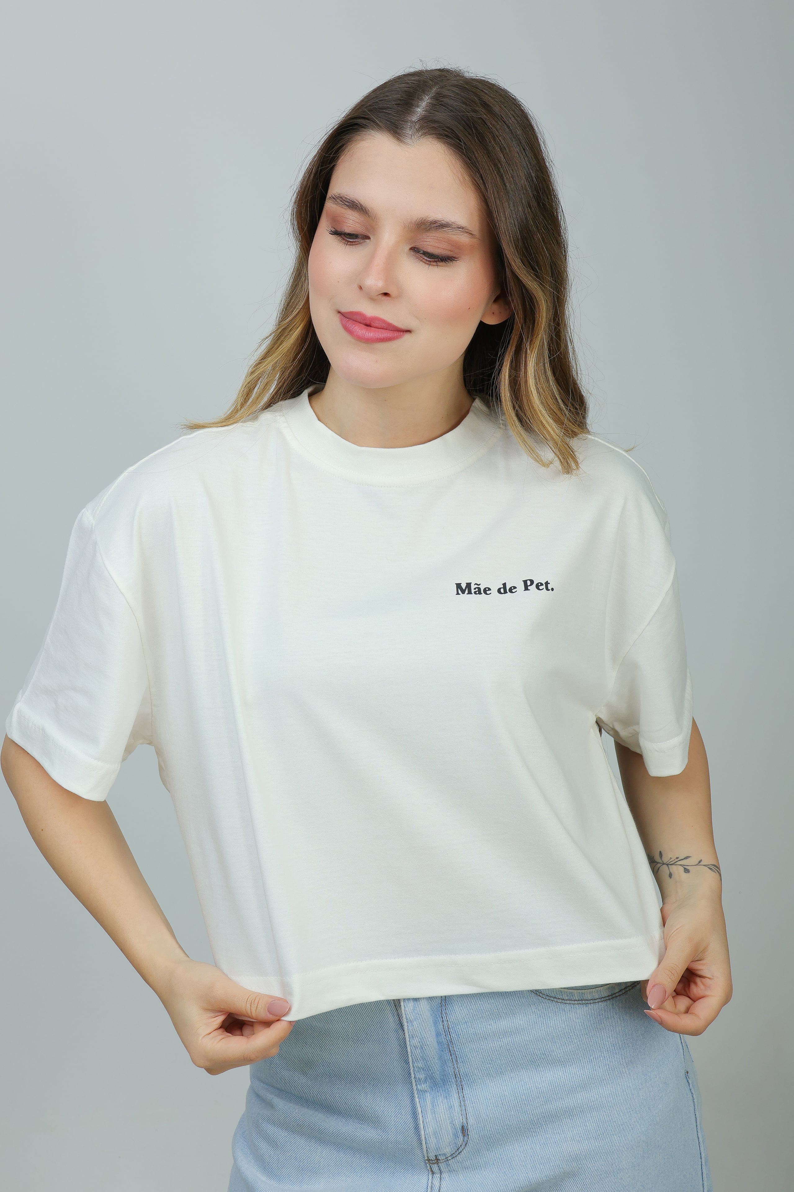 Camiseta Cropped Mãe de Pet