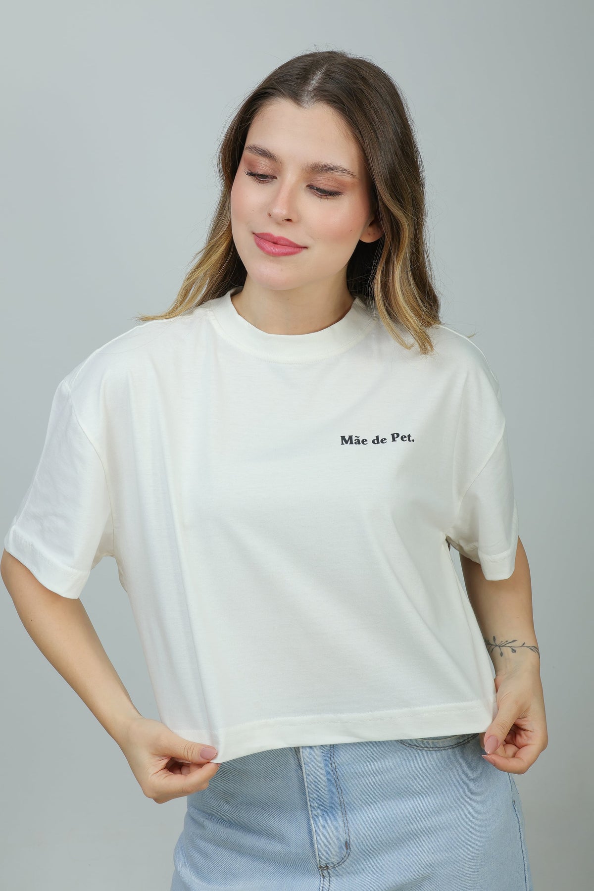 Camiseta Cropped Mãe de Pet