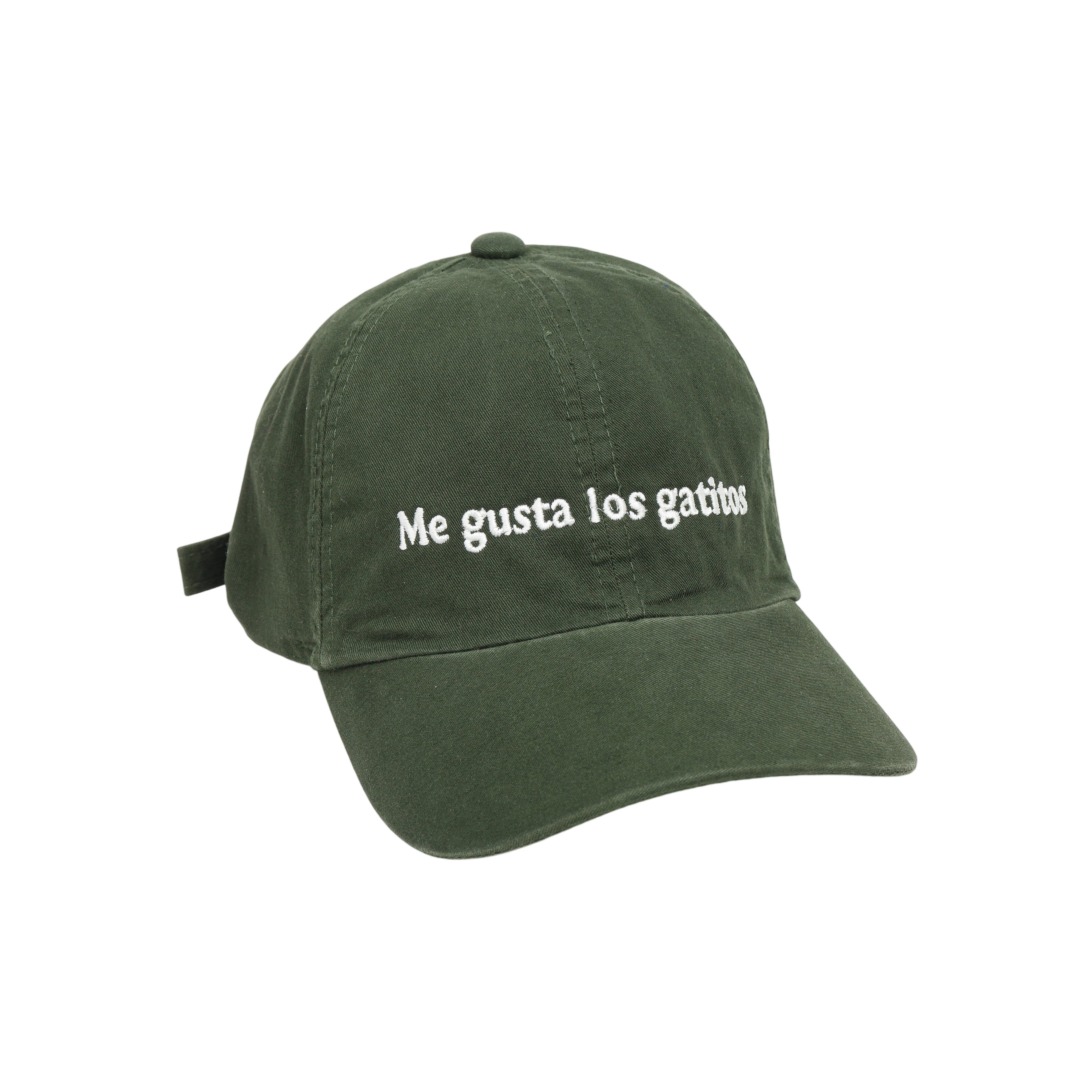 Boné Me Gusta Los Gatitos Verde Militar